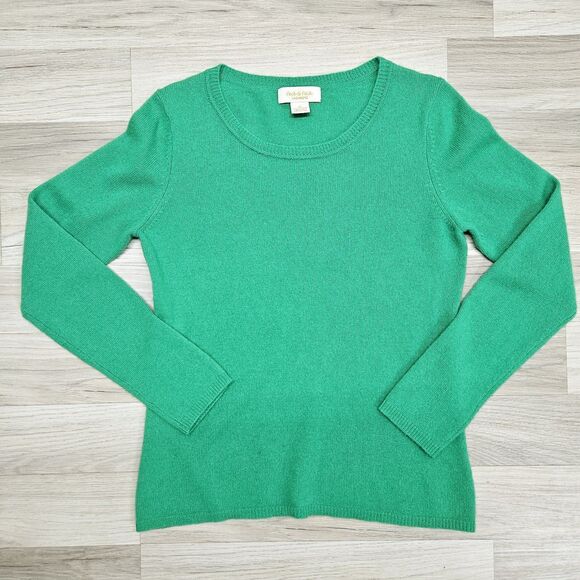 Peck & Peck Womens Green 2 Ply Cashmere Sweater Medium - Picture 1 of 6